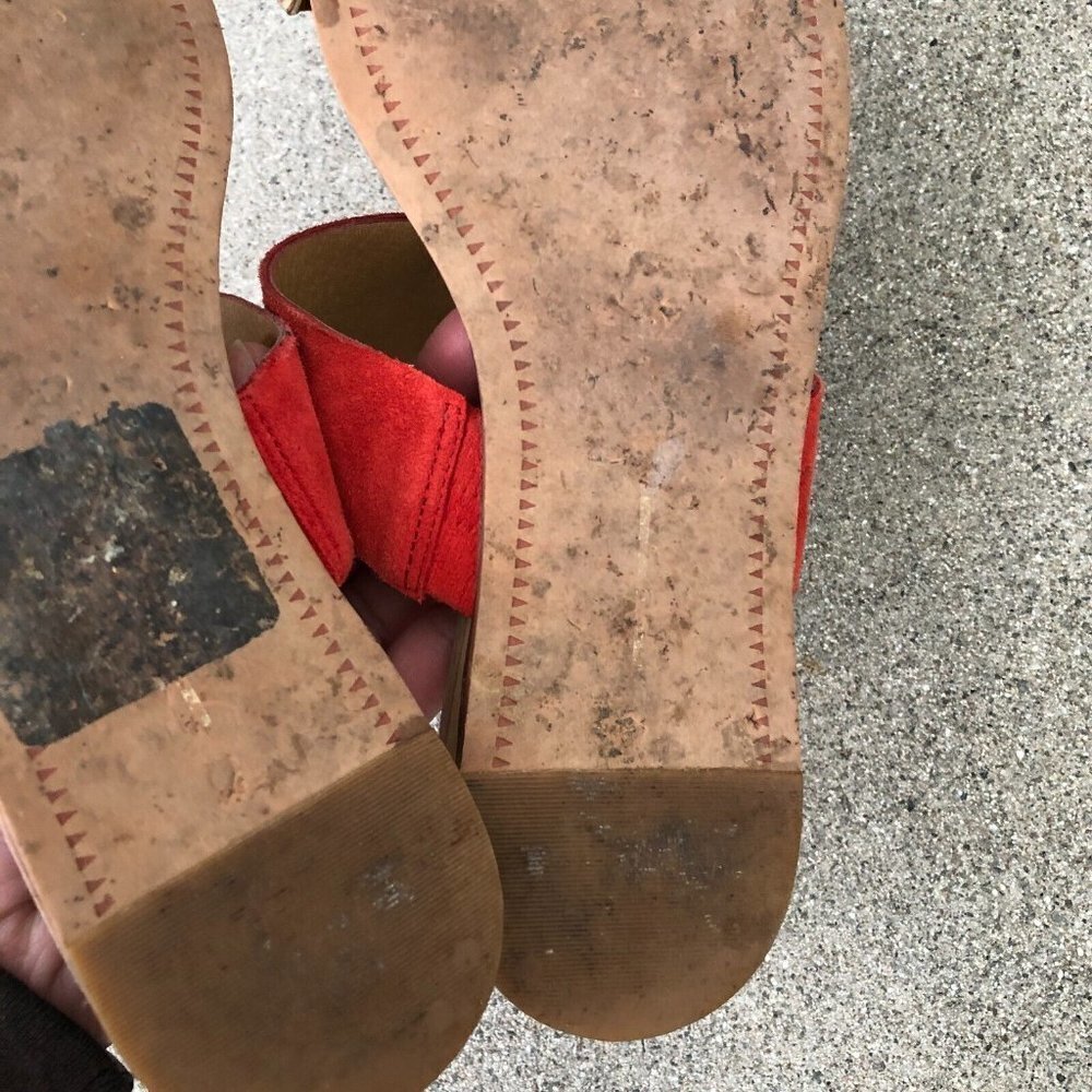 DOLCE VITA Slides Sandals Size 7 Vegan Leather Orange Shoes Womens​​​​​​ - Picture 4 of 6